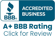 BBB Accredited Business logo. A+ BBB Rating